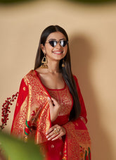 Finite Salwar Suit in Red Colour
